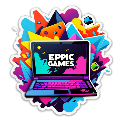 Diseño colorido de laptop con juegos