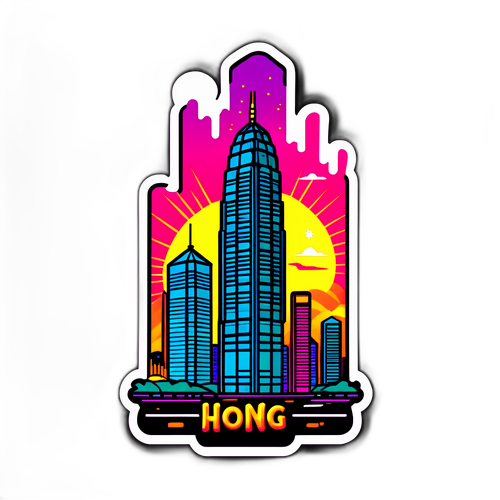 Wieżowce Hongkongu z Neonowymi Światłami