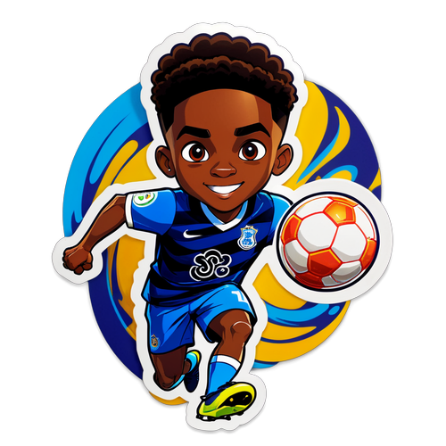 Sticker ya Ademola Lookman ikionesha akicheza mpira