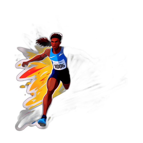 国家运动会100米赛道的动态瞬间