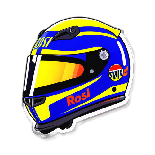 ロッシのヘルメットとレーシングギアのイラスト