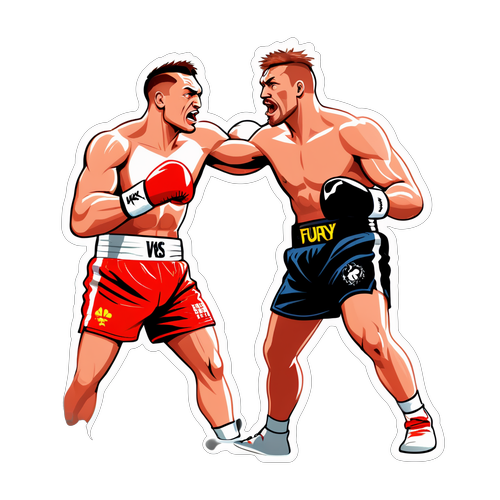 Un sticker illustrant deux boxeurs avec "Usyk vs Fury 2"