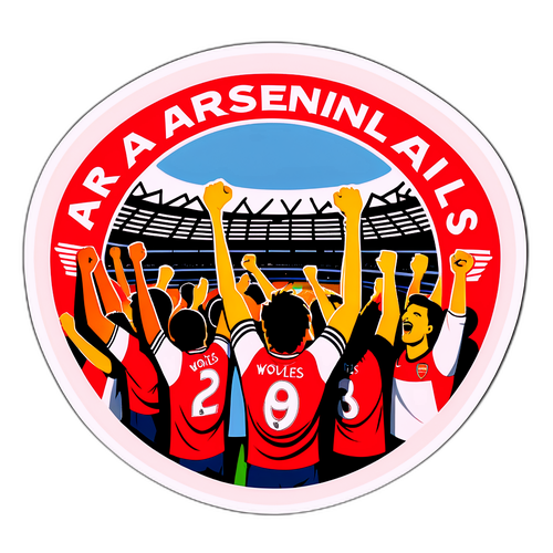 아센심 팬들이 울버햄튼 경기장에서 응원하는 스티커