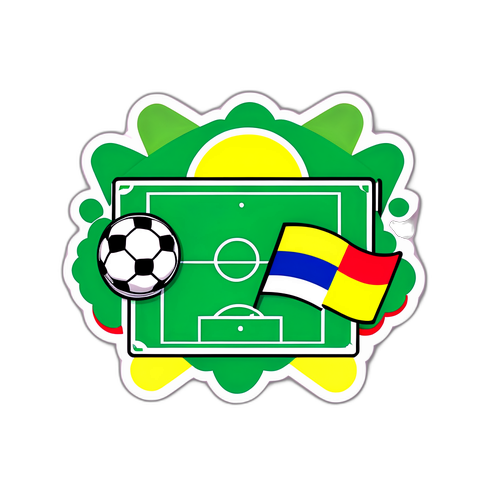 Campo de fútbol iluminado con los colores de Nigeria y Colombia
