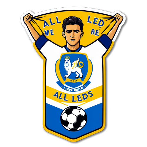 Leeds United Soccer Neck Scarf Sticker