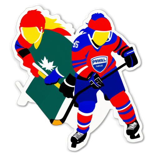 PWHL Women Hockey Players in Action Sticker