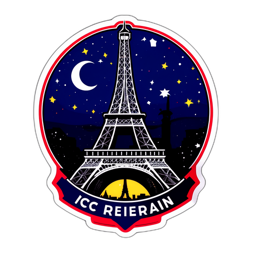 Sticker ya Eiffel Tower na Usiku wa Nyota