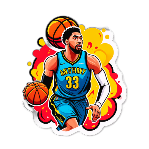 Autocollant d'un joueur de basketball en action