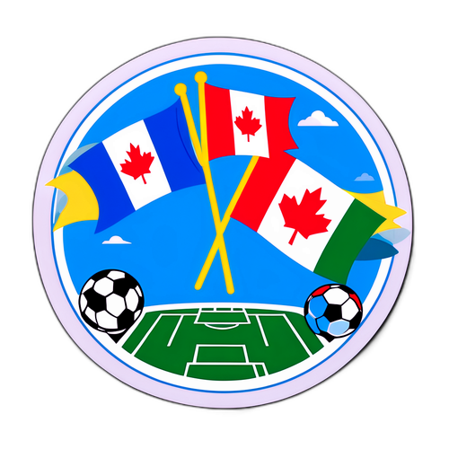 Hình ảnh biểu thị lá cờ Canada và Guatemala cổ vũ cho đội bóng của họ