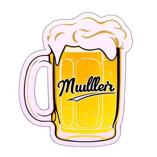 Minimalist Bierkrug mit cursiver Schrift 'Müller'