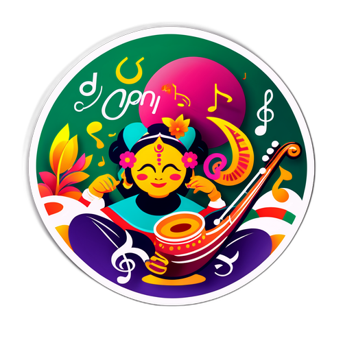 चट्ठ पूजा के लिए संगीत से भरे त्योहार का स्टिकर
