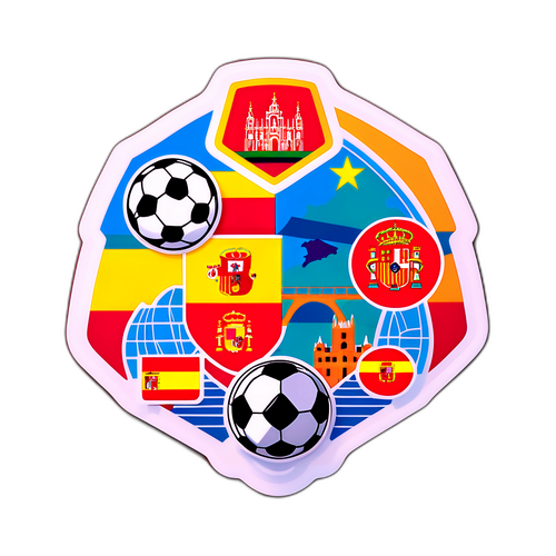 La Liga klistremerke med fotball og spanske landemerker