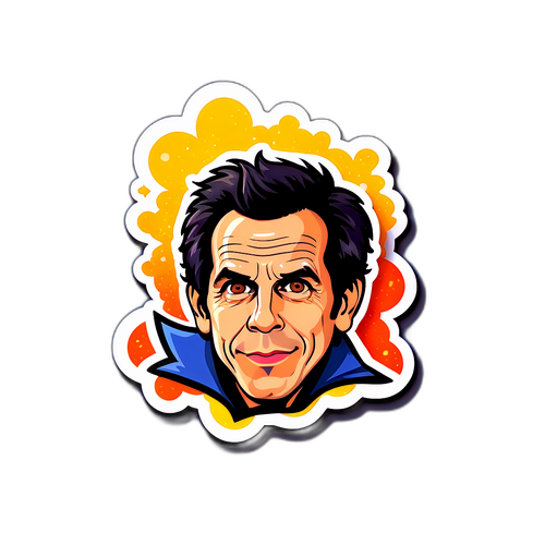 Humoristiskt klistermärke av Ben Stiller