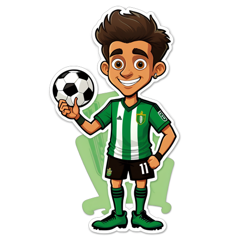 Abțibild jucător de fotbal amuzant pentru Real Betis