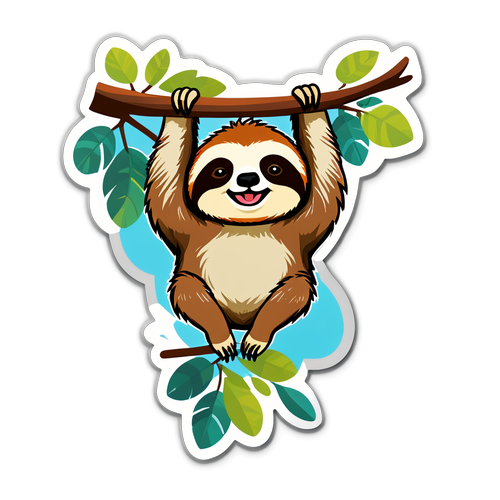 Hang Loose with This Adorable Sloth: The Ultimate Quirky Sticker You Can't Resist!