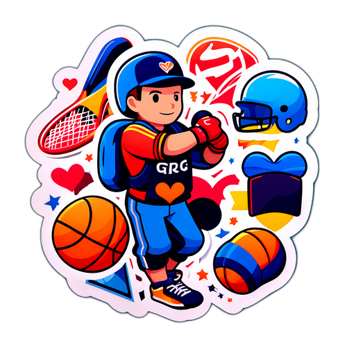 สติ๊กเกอร์ที่แสดงถึงความรักและแรงบันดาลใจจากกีฬา