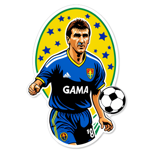 Răsfață-te cu Stickerul Legendar al lui Gheorghe Hagi: Simbolul Mândriei Românești pe Terenul de Fotbal!