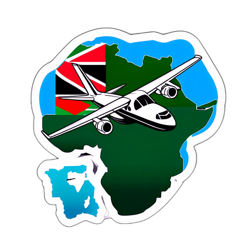 Flugzeug über dem afrikanischen Kontinent