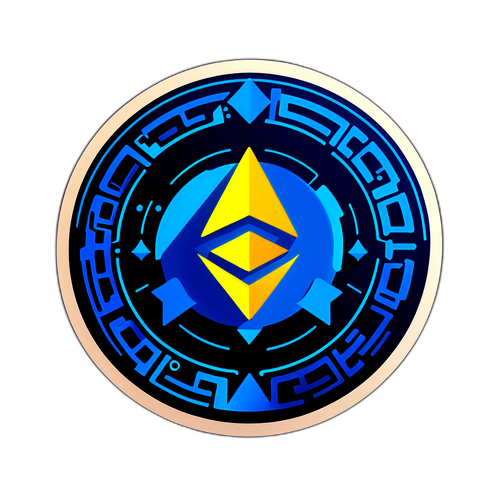 Grafika w tematyce kryptowalut z symbolami Bitcoina i Ethereum