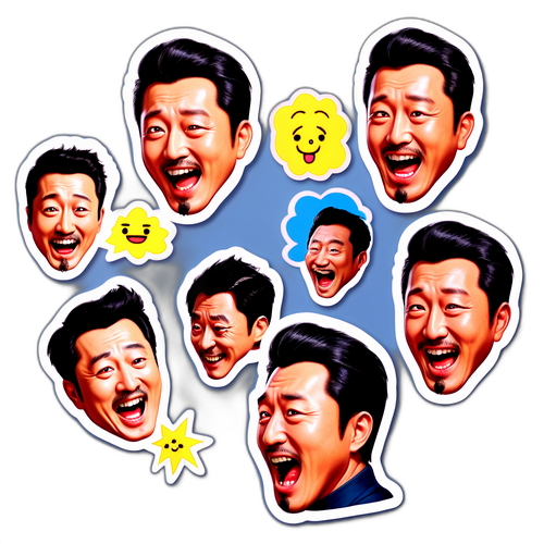 재미있는 스티커 - 하정우 캐릭터의 다양한 표정