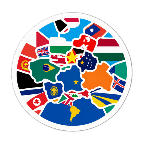 Adesivo dos países que fazem parte do BRICS