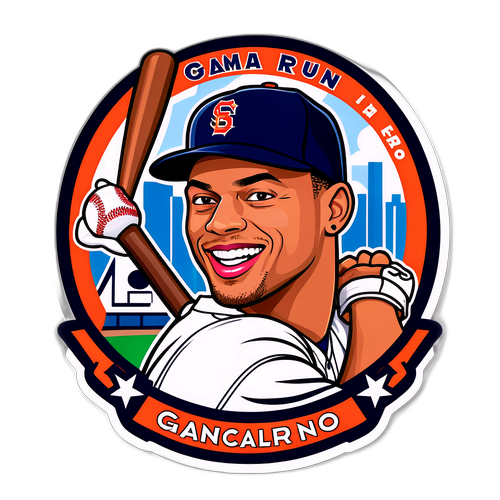 Playful Baseball Sticker: Home Run Hero!