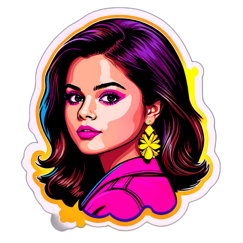 Stickers w stylu pop-art Selene Gomez