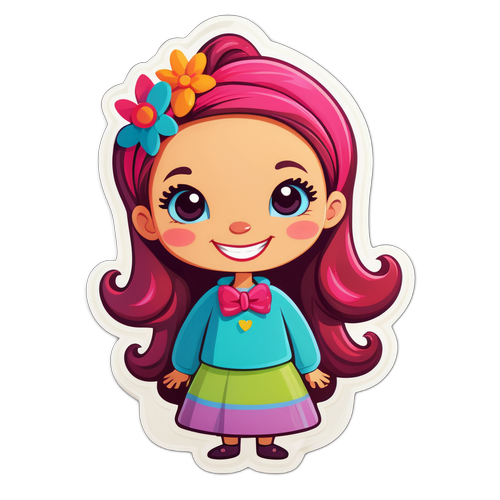 Fargerik Karakter med Vennlig Smil