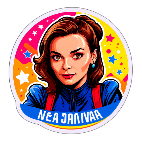 Samolepka s Nela Slováková a prvky pop kultury