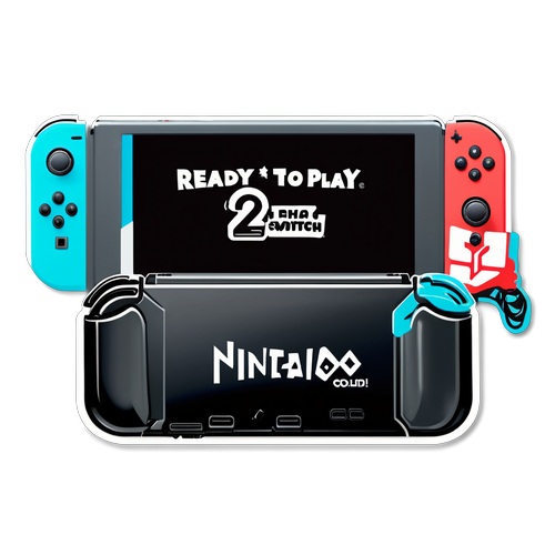 Sticker de la consola Nintendo Switch 2 con la frase '¡Listo para jugar!'