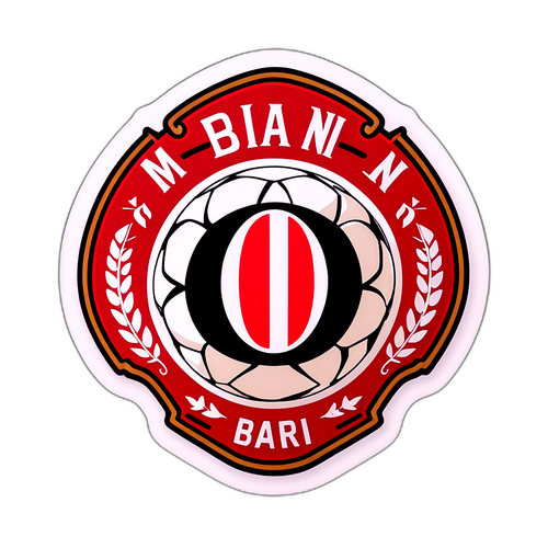 Stiker Milan vs Bari Bertemakan Emblem Sepak Bola Klasik