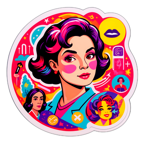 Design graphique par Cecile Kohler, entouré d'icônes féministes