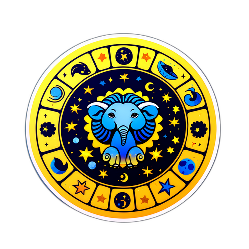 สติกเกอร์สัญลักษณ์ราศีประจำวันที่มีข้อความ "ดวงชะตาสำหรับวันนี้!"