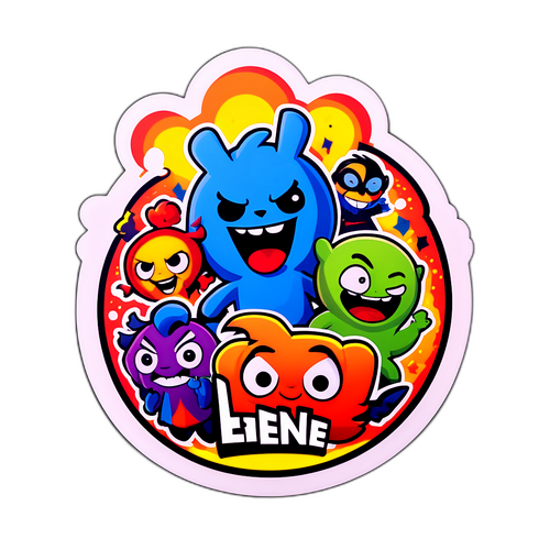 Sticker divertente in stile cartone animato di Le Iene