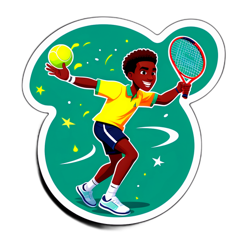 Legesyg sticker med tennis spiller