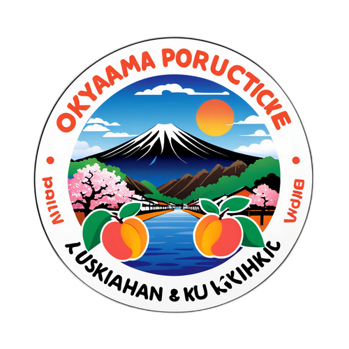 岡山県の自然美を描いたステッカー