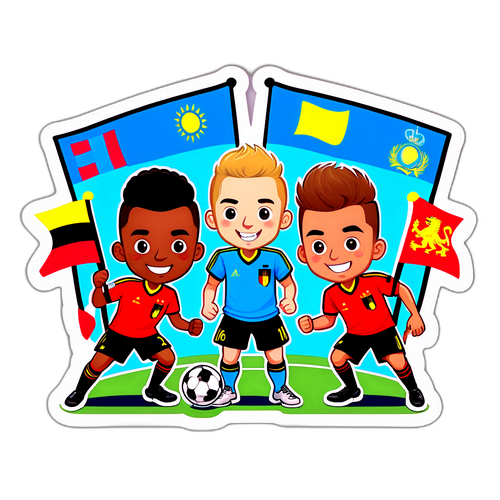 Sticker ya Mechi ya Uchezaji wa Soka kati ya Ubelgiji na Kazakhstan