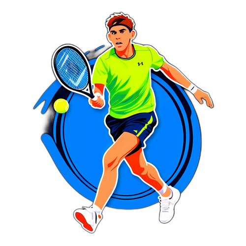 Adesivo Energetico di Alex De Minaur in Azione