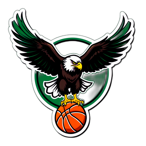 Stylized Hawk Diving Towards Basketball