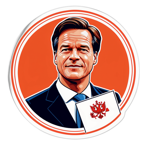 Mark Rutte i en stiliserad politisk miljö