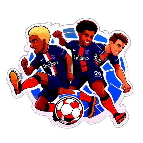 PSG와 렌의 대결을 상징하는 일러스트