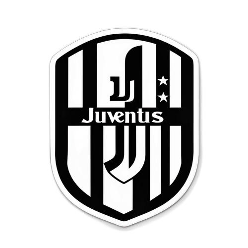 Logo-ul Juventus cu tricou în dungi negre și albe