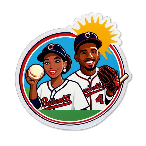 Cheerful Day at the Ballpark Sticker