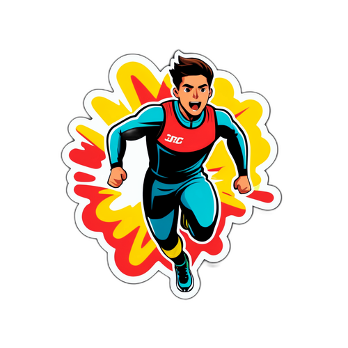 Sticker d'un athlète en départ groupé