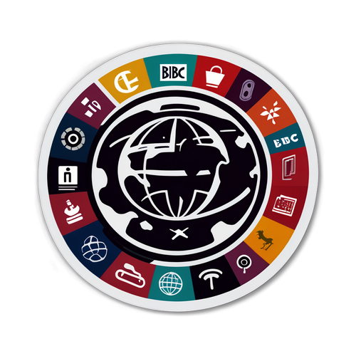 Autocolant cu logo-ul BBC, stil minimalist