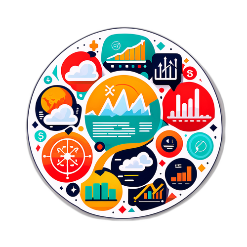 野村証券の投資をテーマにしたイラストとグラフのステッカー