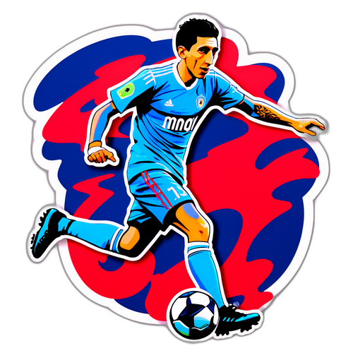 A sticker de Angel Di María em ação durante um jogo
