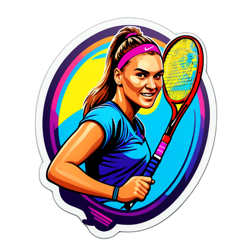 Pegatina de Aryna Sabalenka en estilo artístico