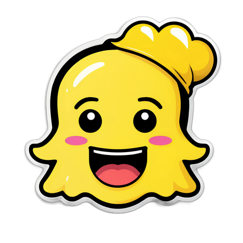 Sjov Snapchat Figur med Følelsesmæssige Ansigtstræk