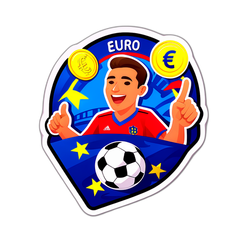 ユーロカップを祝うサッカーのステッカー